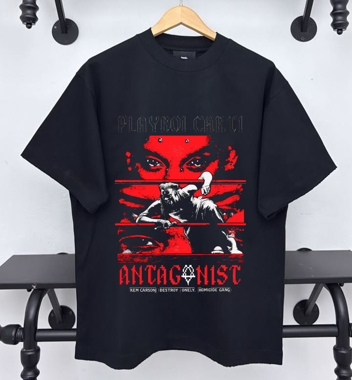 Playboi Carti Red Graphic Black T-Shirt