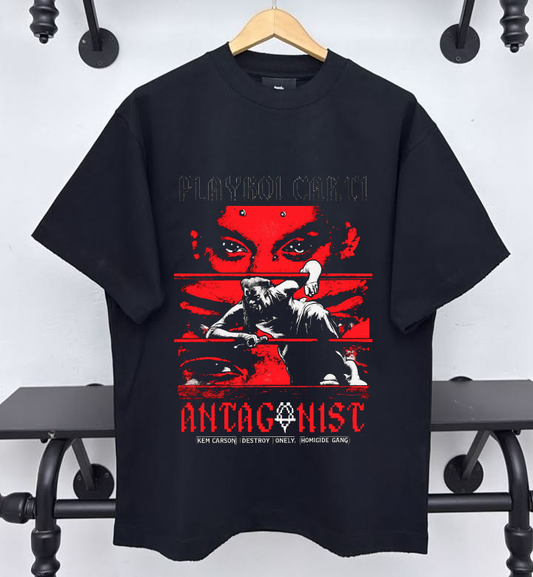 Playboi Carti Red Graphic Black T-Shirt