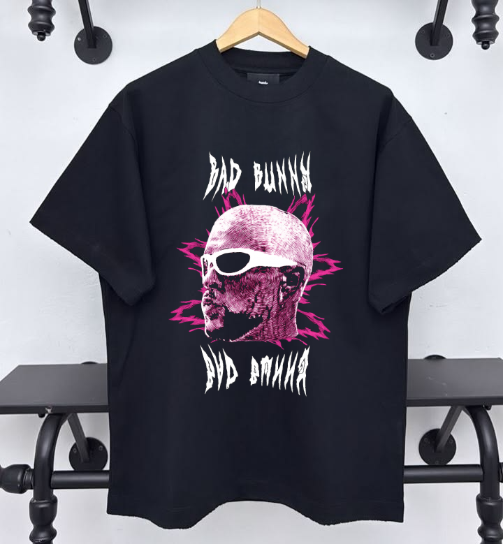 Bad Bunny Black Printed T-Shirt