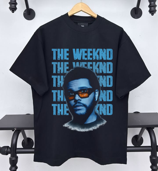 The Weeknd Blue Graphic Black T-Shirt