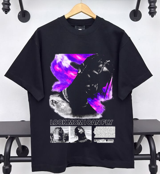 Travis Scott Look Mom I Can Fly Black T-Shirt
